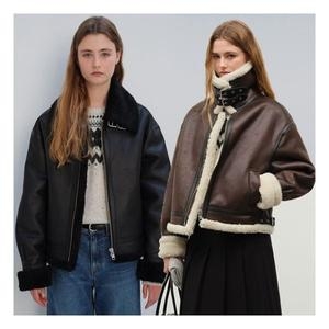 UNI LOOSE FIT LINE SHEARLING JACKET_무스탕_UDJU4D123