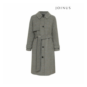 조이너스 체크 카라 미디 코트-JW22CH4407641A