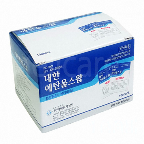 대한위재 에탄올스왑 100매 알콜솜 알콜스왑 소독솜 100개입
