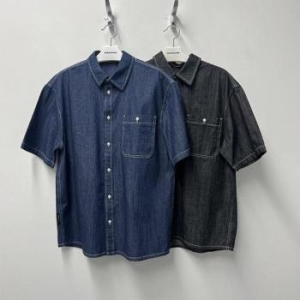 인터크루 인트크루 HC10 워싱 데님 반팔 남방 남여공용, 루즈핏원워싱데님반팔 ITZ2YE02A S31461264_이미지