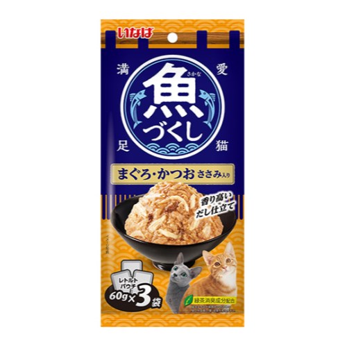 이나바 캣 챠오 생선가득 파우치 참치&가다랑어&닭가슴살 TCR-173 180g (60g x 3p)