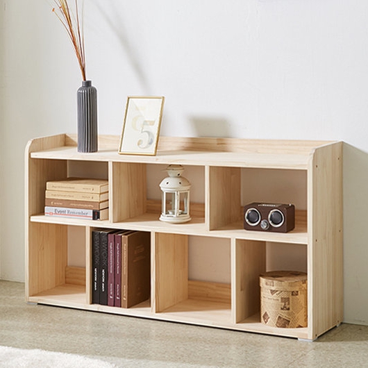 더젠 르뎀 소나무원목 낮은책장 1200_이미지