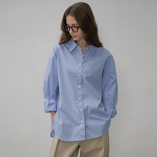 하크어패럴 시야쥬 3/18 예약 SI-TP5187 오버 핏 멀티 ST 셔츠_Light blue