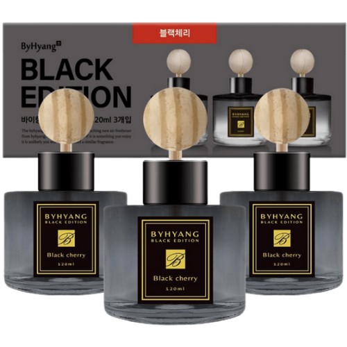 더허브샵 바이향 블랙에디션 차량용 디퓨저 120ml (3개)_이미지