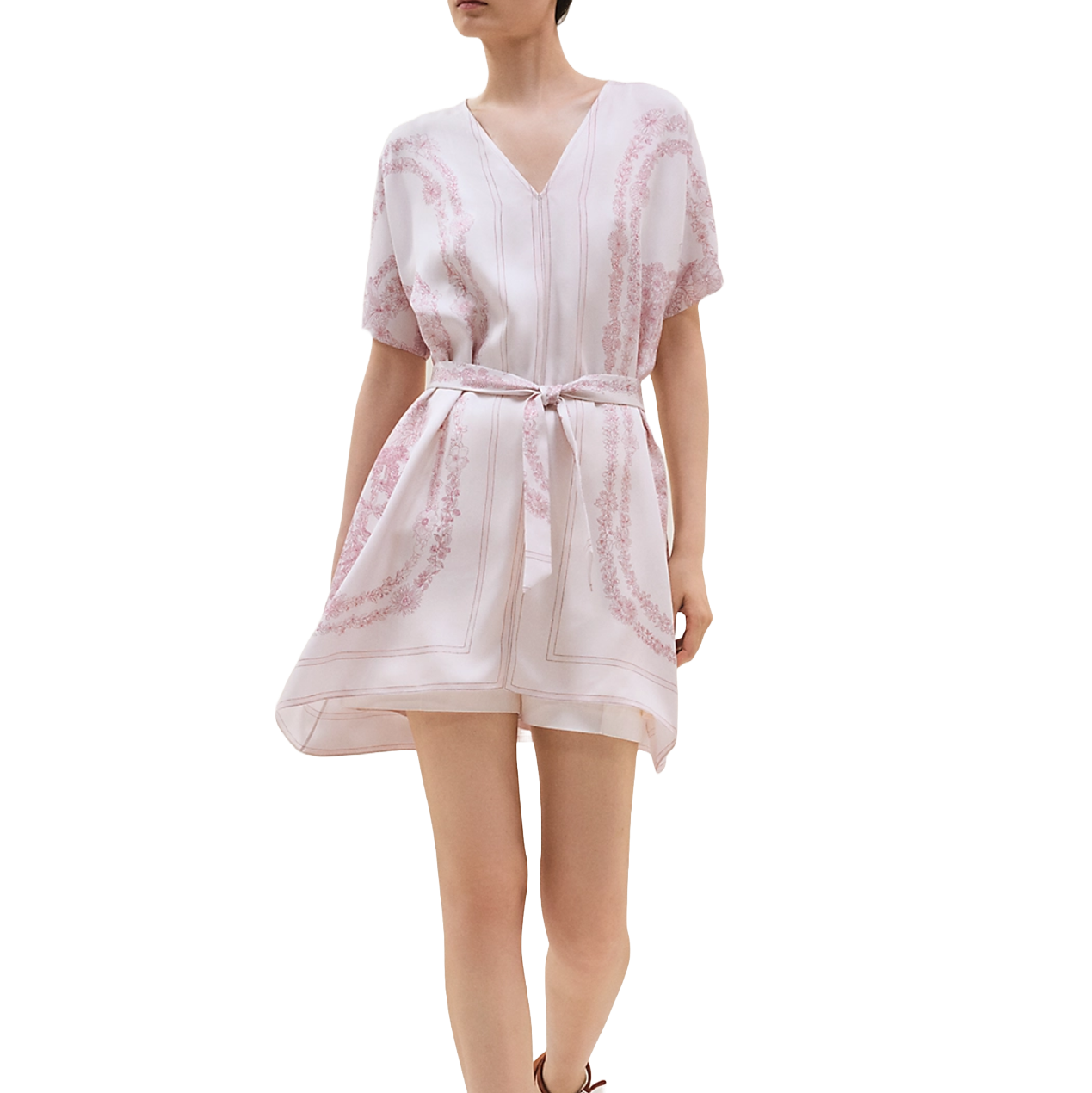 여자 튜닉 Bride de Gala en Fleurs belted tunic H5E0645DQ2Y36 로즈