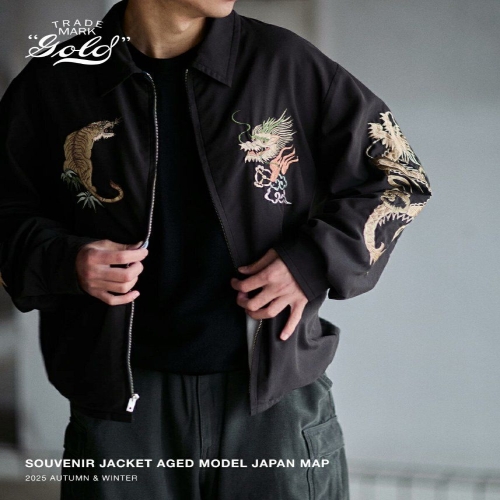 골드 자켓 별주 SOUVENIR JACKET AGED MODEL JAPAN MAP 25B-GL15848AK_이미지