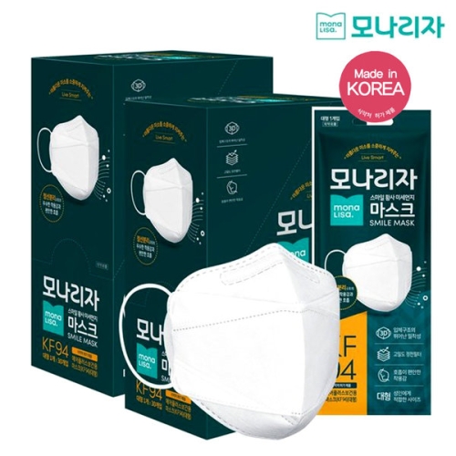 모나리자 스마일 황사 미세먼지 마스크 대형 KF94 랜덤 30개입 2개_이미지