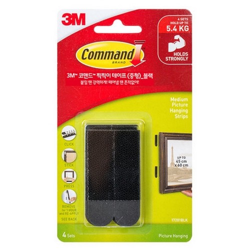 3M 코맨드 액자부착 테이프 중 블랙