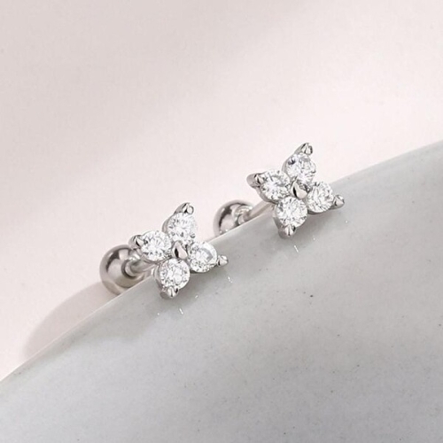 패션 네잎클로버 귀걸이 행운 포인트 미니 장식 이어링 47551779