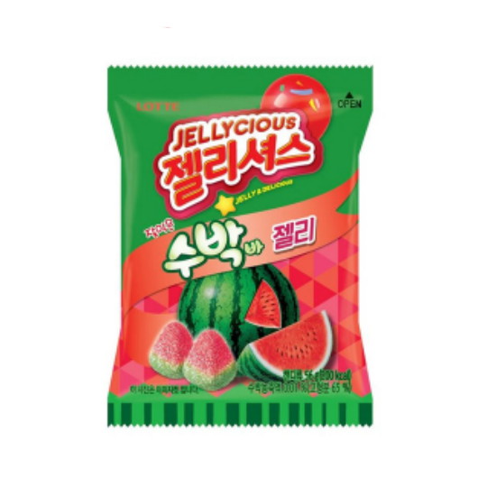 롯데웰푸드 젤리셔스 수박바 젤리 56g (6개)_이미지
