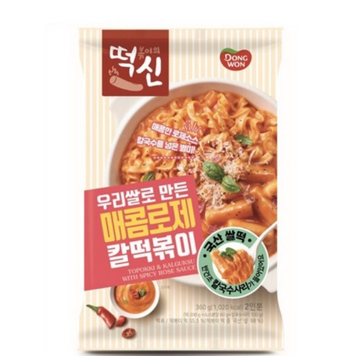 동원F&B 떡볶이의신 우리쌀로만든 매콤로제 칼떡볶이 360g (1개)