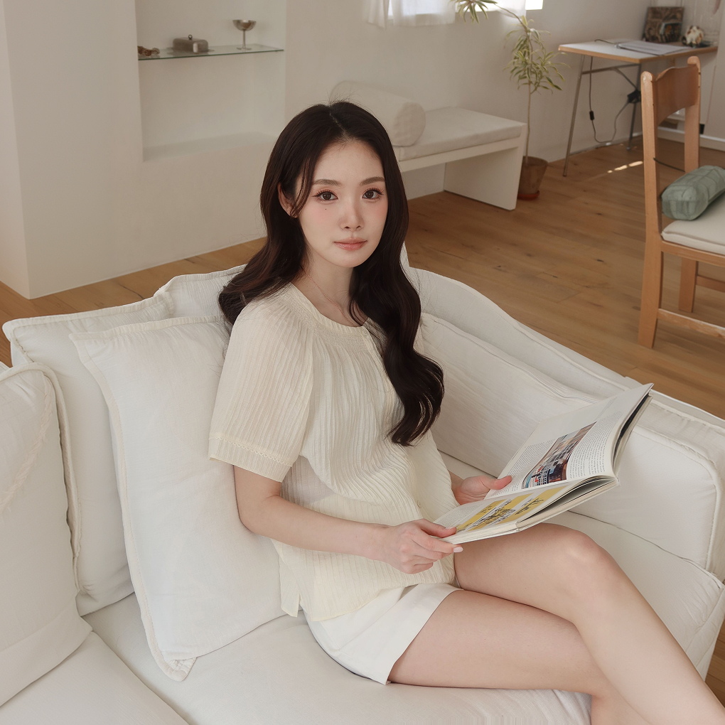 클라비스 스모킹 날개소매 블라우스 CVBWG2502M_이미지