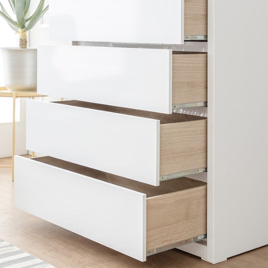 가이온 미카 5단 와이드 속깊은 서랍장 1200_이미지