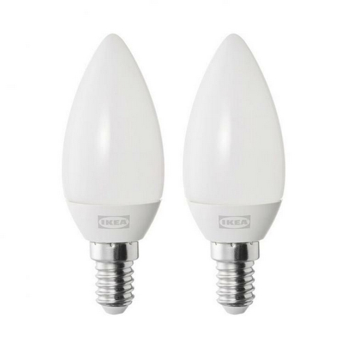 이케아 LED SOLHETTA 470루멘 E14 전구 3.4W (2개)