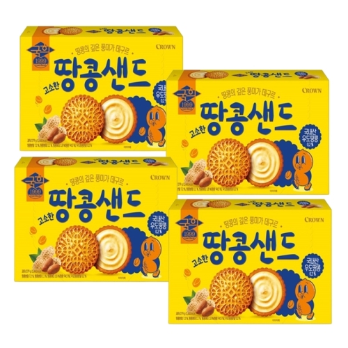 크라운제과 국희 땅콩샌드 279g (4개)_이미지