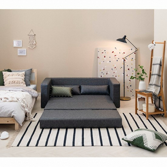 레이디가구 주피 EC패브릭 가죽 소파베드 3인용_이미지