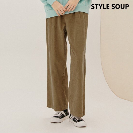  숲(SOUP) 벨티드 세미 와이드팬츠 SZBLPH1