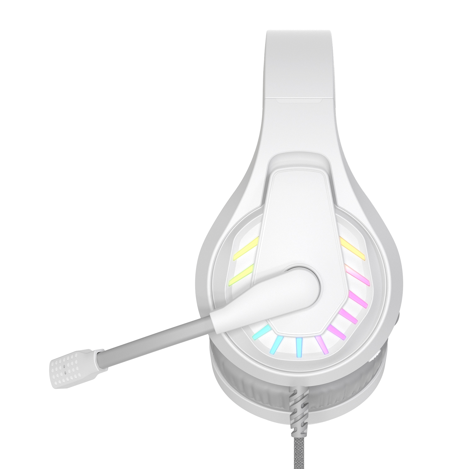 앱코 X23 노이즈캔슬링 RGB LED 초경량 USB 게이밍 헤드셋 (화이트, 정품)_이미지