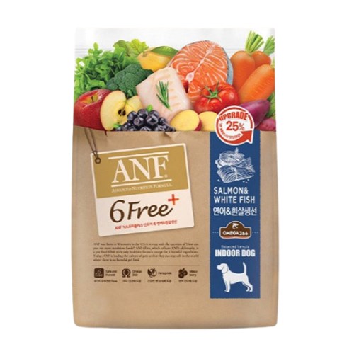 ANF 독 식스프리 플러스 인도어 연어&흰살생선 1.6kg