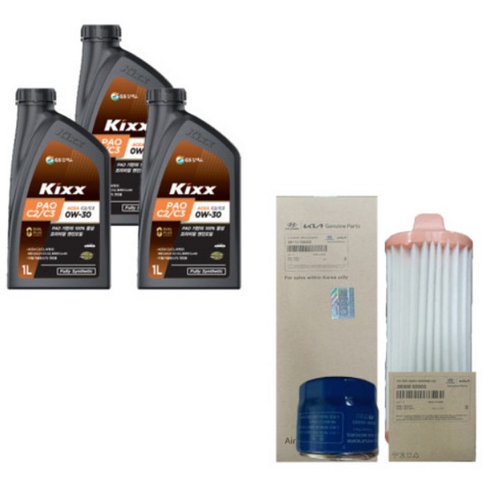 파오 C2/C3 0W30 3L + 순정필터 기아 올뉴 모닝 JA 가솔린