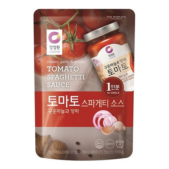 청정원 구운마늘과 양파 토마토 스파게티 소스 170g (+면증정, 5개)