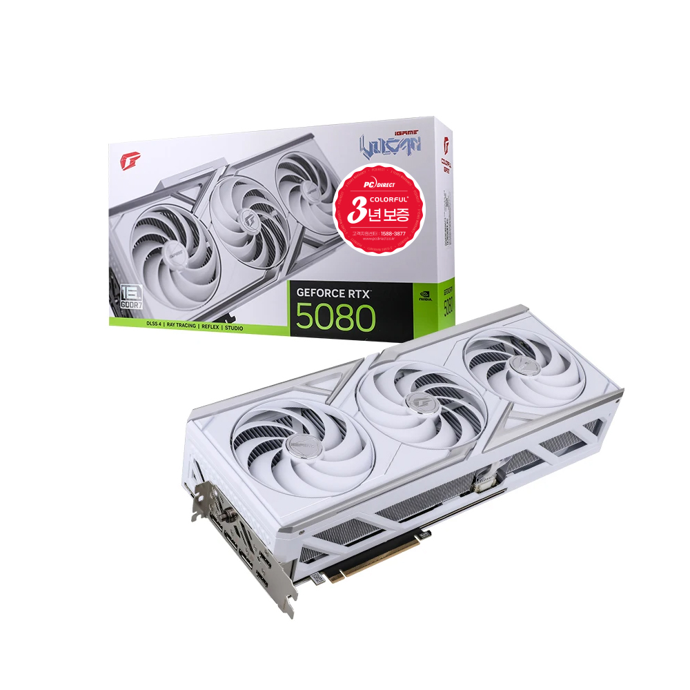 COLORFUL iGame 지포스 RTX 5080 Vulcan OC White D7 16GB 피씨디렉트_이미지
