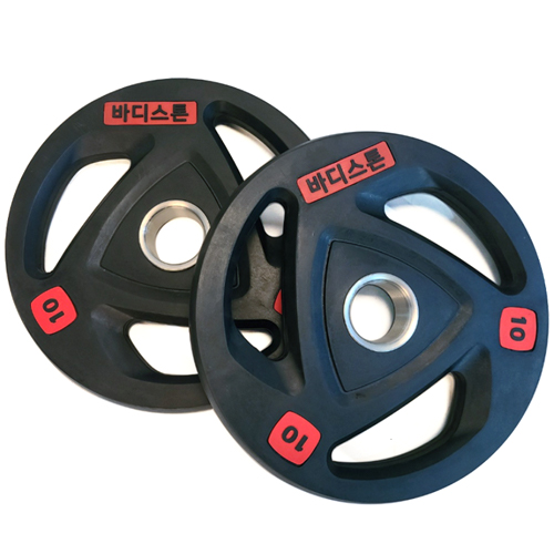 바디스톤 3홀 중량플레이트 원판 (10kg, 2개)_이미지