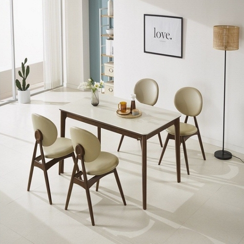 데코라인 에필로그 원목 세라믹 식탁 1400 (의자4개)_이미지