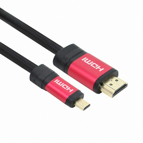 리버네트워크 NEXI HDMI to Micro HDMI V2.0 레드메탈 케이블 (NX497, 2m)_이미지