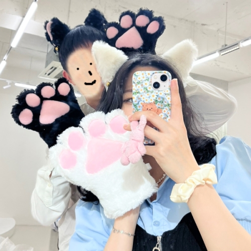 갓샵 고양이 귀 머리띠 헤어밴드 손 발바닥 장갑 2color_이미지