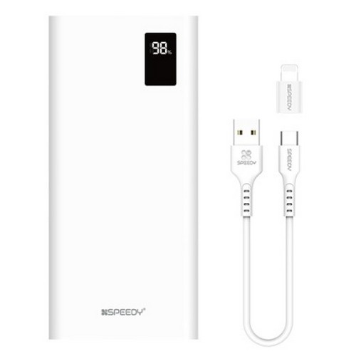 디엠케이코리아 SPEEDY PD 20W 슬림 핏 보조배터리 SPE-PA10DPQ 10000mAh (C타입 케이블+8핀 젠더포함, 2개)_이미지