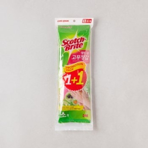 3M 스카치브라이트 황토숯 고무장갑 (소) (2켤레)_이미지