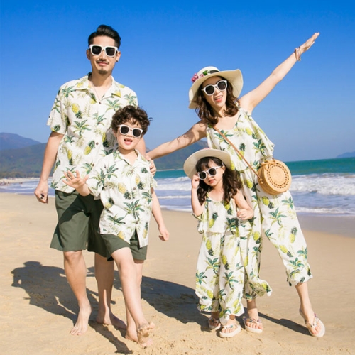 마미누리 하와이안 가족 여행룩 바캉스 패밀리룩 가족티 셔츠 점프수트 1835