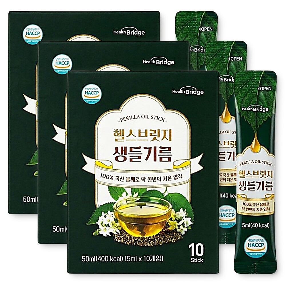 지리산처럼영농조합법인 헬스브릿지 생들기름 50ml(5mlx10포) (3개)_이미지