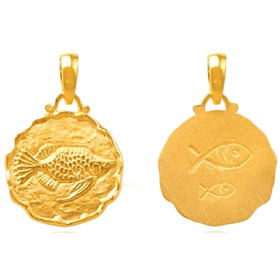 혼골드모아 골드모아 여자 펜던트 물고기 도장코인 3.75g