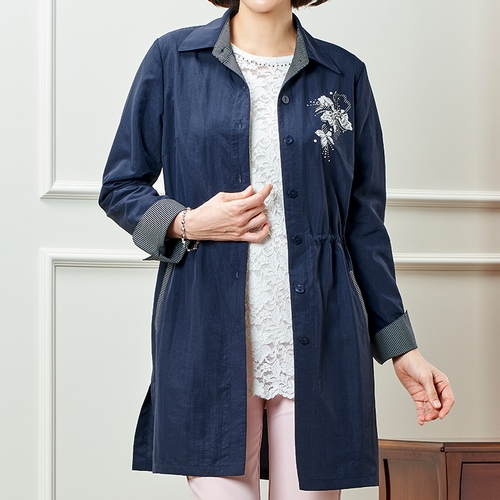 마담엘레강스 파밀라 스트라이프 배색 재킷 K221JK01_이미지