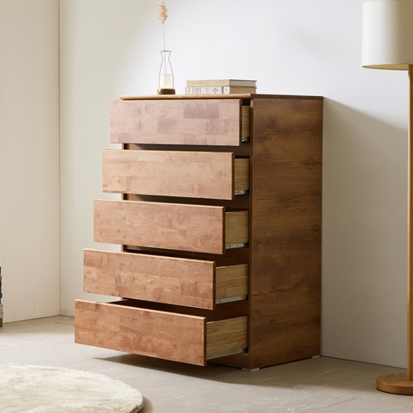 오목샘 세인 5단 원목 서랍장 800_이미지