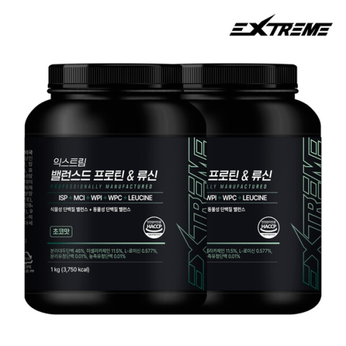 익스트림 밸런스드 프로틴&류신 초코맛 1kg (2개)_이미지