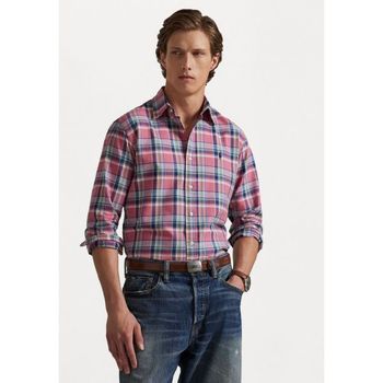 폴로 폴로 랄프 로렌 커스텀 핏 태터솔 옥스포드 셔츠 분홍/파랑 다중 7078526_이미지