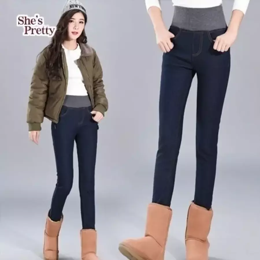 쉬즈프리티 올킬허리밴딩기모청바지