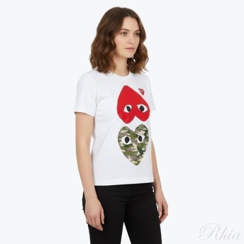 업사이드 다운 카모플라주하트 여성 반팔티셔츠 반팔티 AZ T247 051 1 149481476