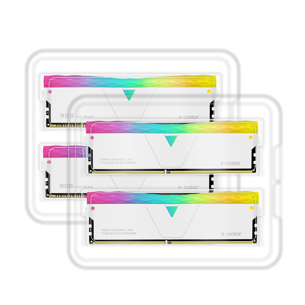 V-Color DDR4-3200 CL16 PRISM PRO RGB SCC KIT WHITE 패키지 (16GB(8Gx2))_이미지