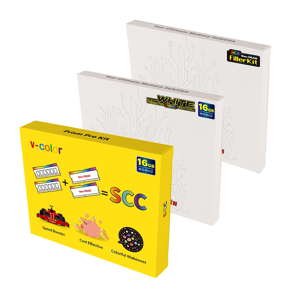 V-Color DDR4-3200 CL16 PRISM PRO RGB SCC KIT WHITE 패키지 (16GB(8Gx2))_이미지