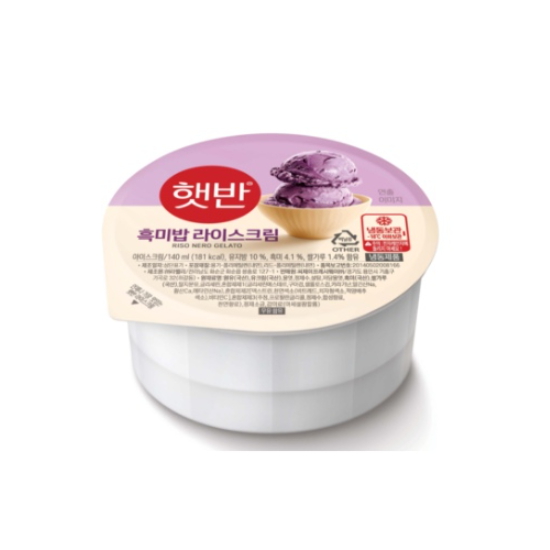 라벨리 햇반 흑미밥 라이스크림 140ml (1개)_이미지