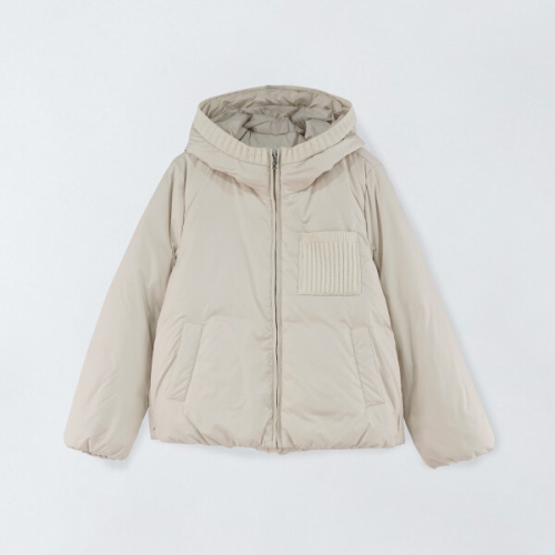 앤클라인 니트 배색 하이넥 다운 E5HW093_이미지