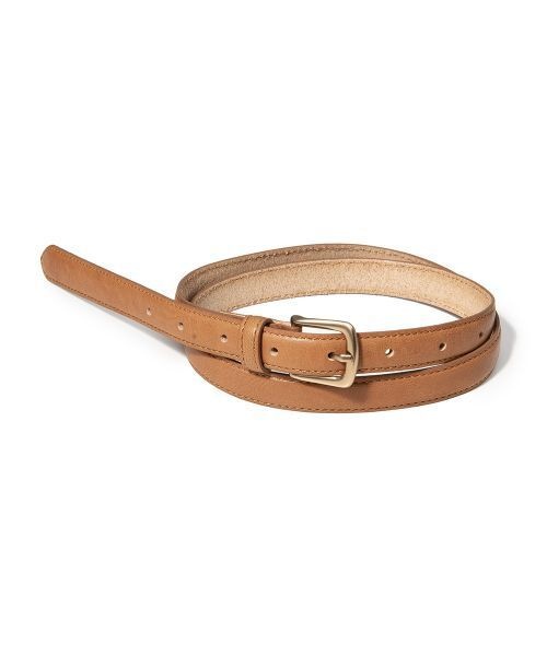 �ҷ� W simple vintage cowhide leather belt T022tan