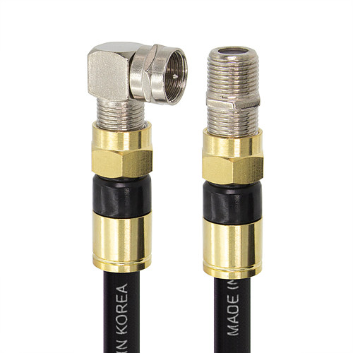 탑라인에이치디 솔탑 골드 고급형 RF 안테나 블랙 꺾임 연장 TV 동축 케이블 (SOLTOP-1217, 10m)_이미지