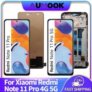 샤오미 레드미 노트 11 프로 2201116TG LCD 디스플레이 화면 5G 용 프레임 포함 디지털 터치스크린 1개 01 TFT ..