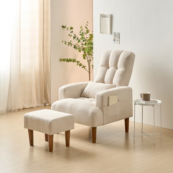 수오 올프리 패브릭 리클라이너 1인용 (스툴포함)_이미지