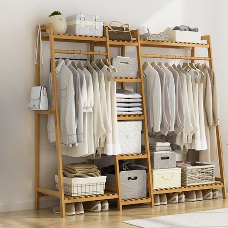 리벨리 홈퍼니처 업그레이드 대용량 대나무 행거 160cm_이미지